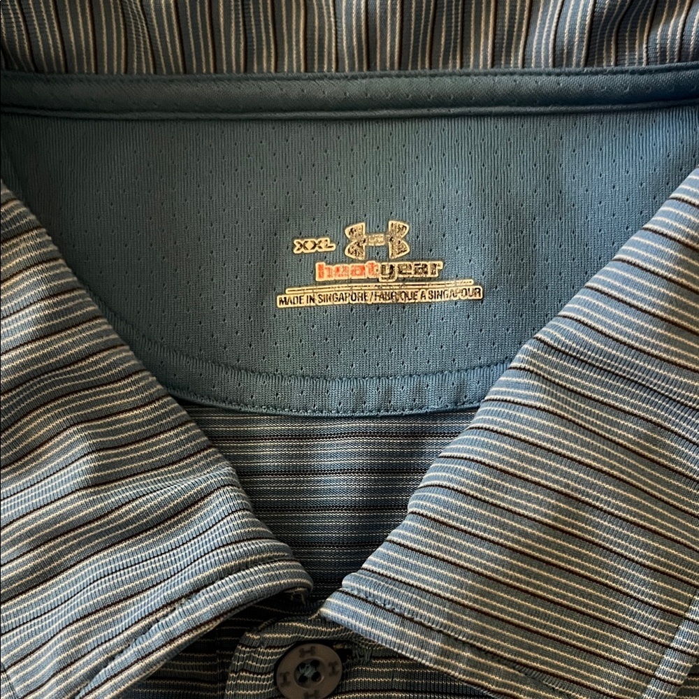 Under Armour Men's Blue Striped Polo Shirt - Picture 3 of 7
